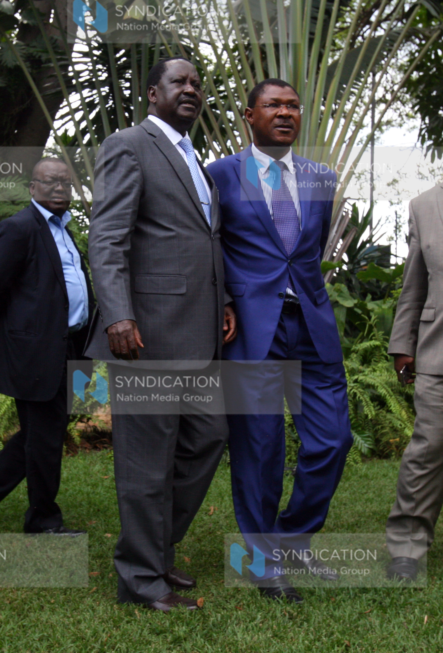 CORD leader Raila Odinga and CORD Co-principal Moses Wetangula