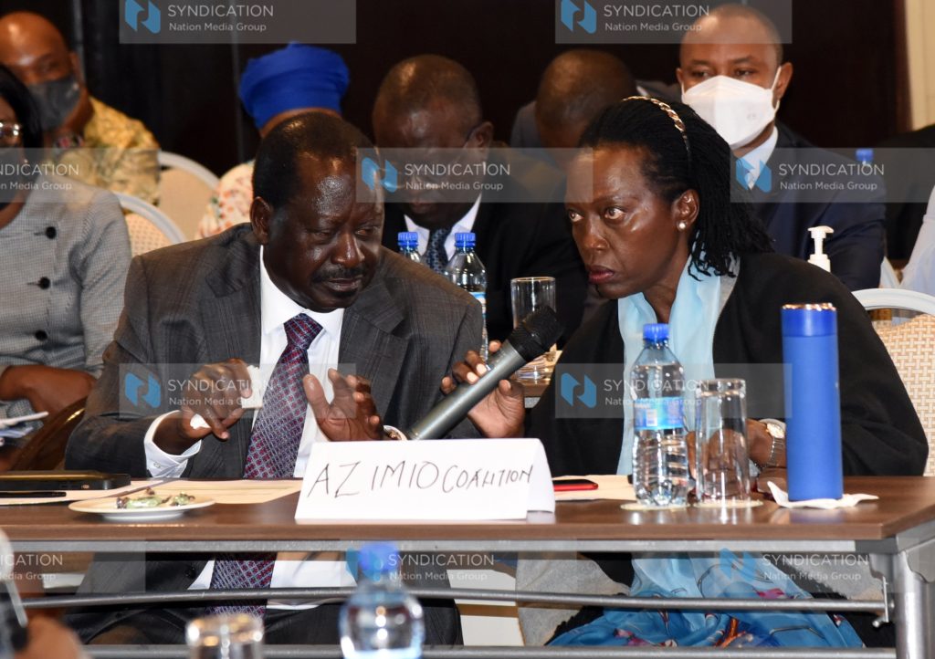 Azimio Presidential Candidate Raila Odinga and his running mate Martha Karua