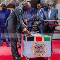 President William Ruto during the signing of the IEBC Amendment Bill 2024