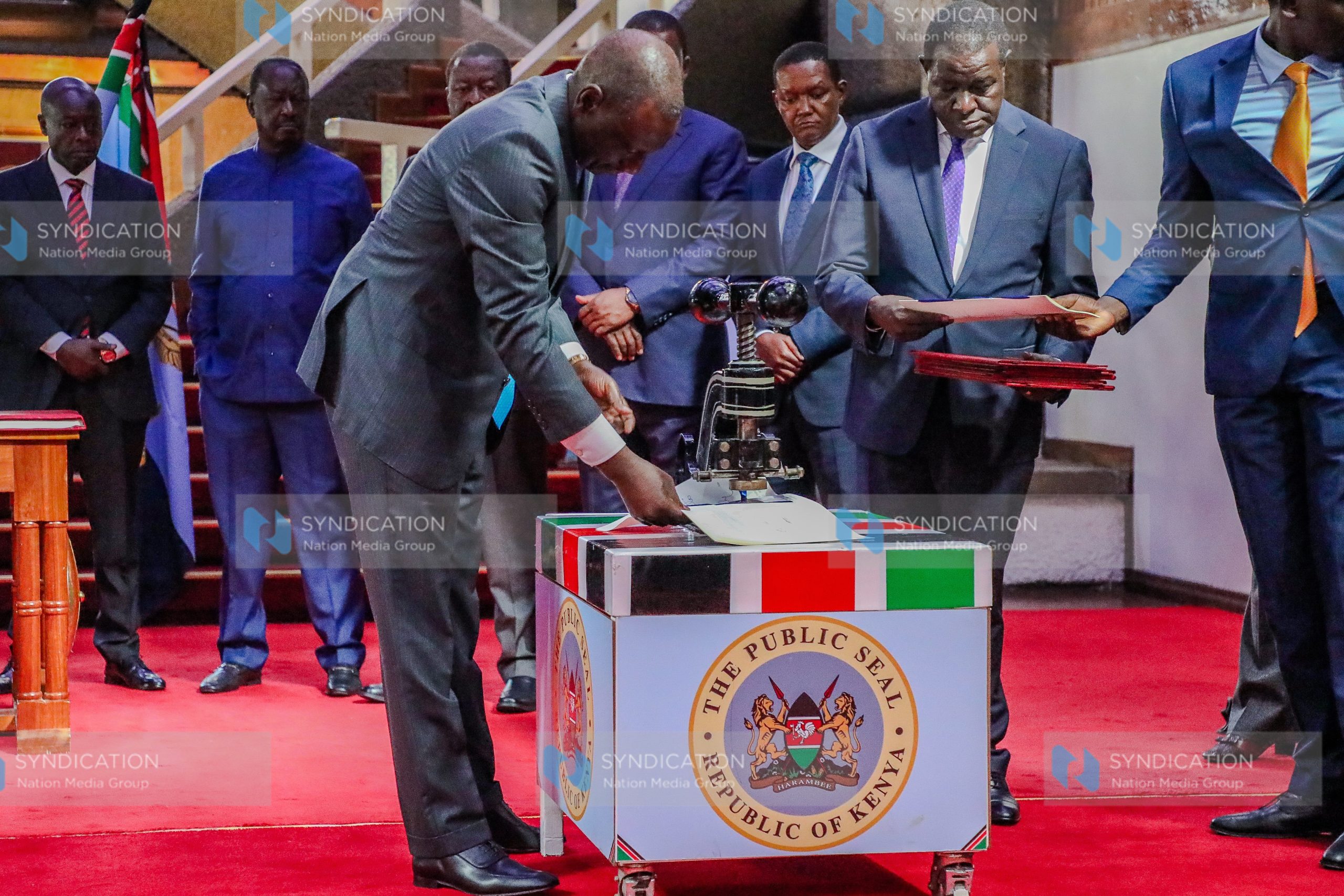 President William Ruto during the signing of the IEBC Amendment Bill 2024