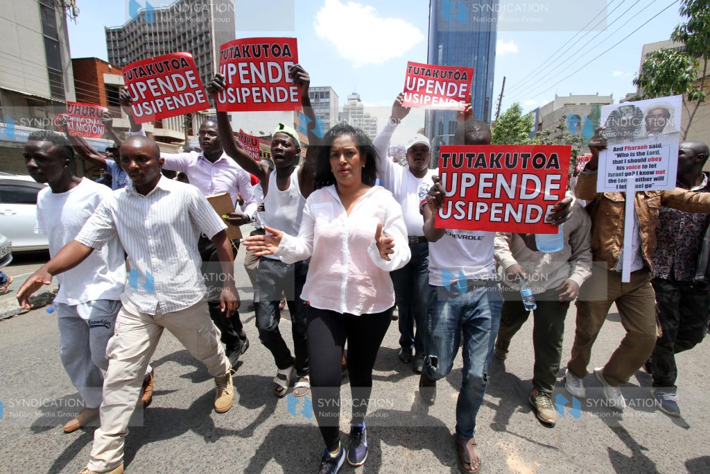 Nairobi Woman representative Esther Passaris joins Protestors