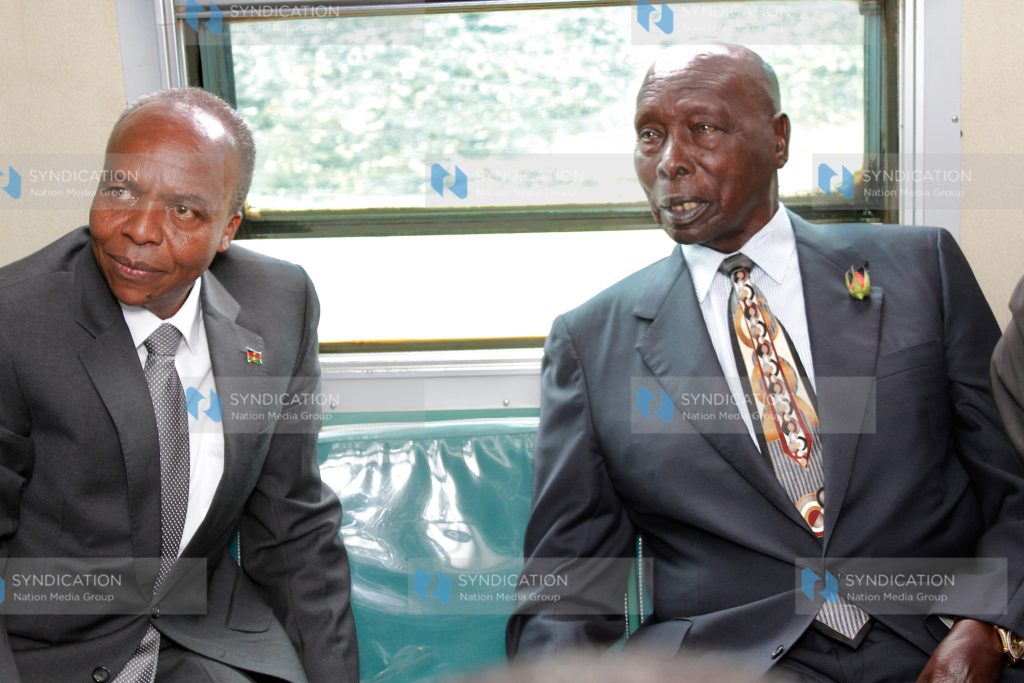 Retired President Daniel Arap Moi, and Cabinet Secretary Eng. Michael Kamau