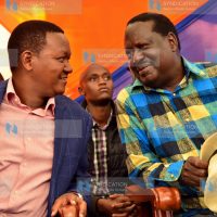 Machakos County Governor Alfred Mutua and ODM Party Leader Raila Odinga