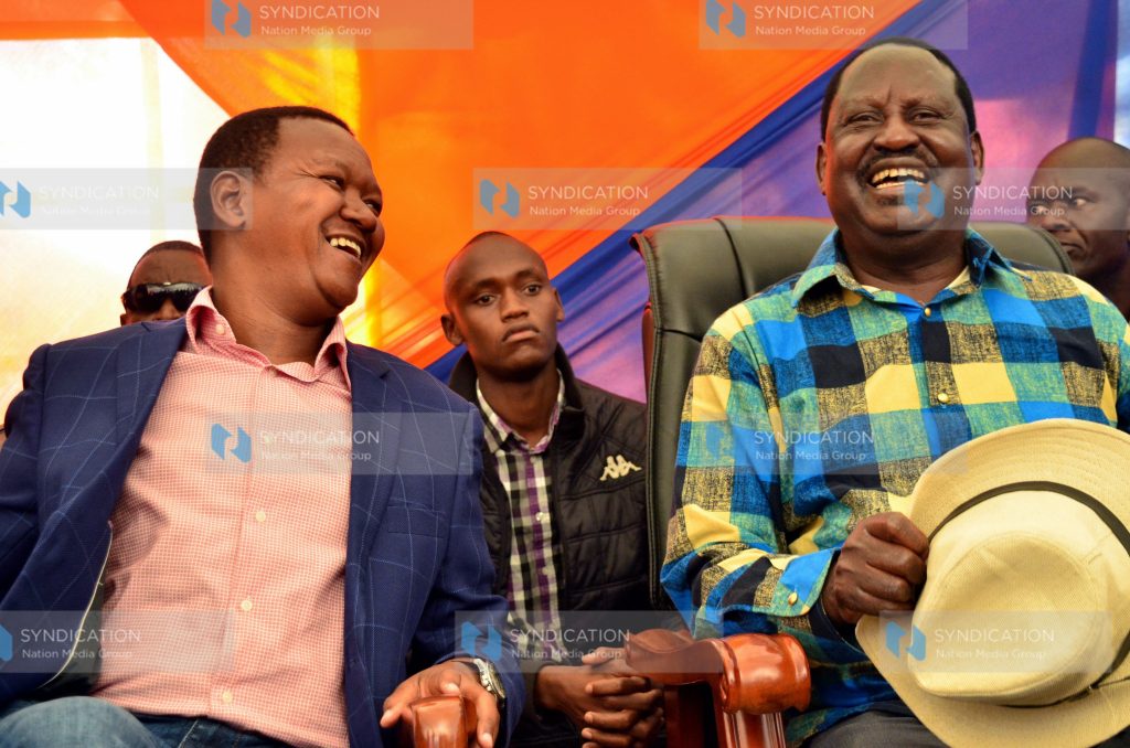 Machakos County Governor Alfred Mutua and ODM Party Leader Raila Odinga