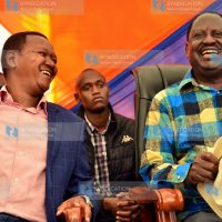 Machakos County Governor Alfred Mutua and ODM Party Leader Raila Odinga