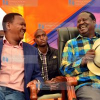 Machakos County Governor Alfred Mutua and ODM Party Leader Raila Odinga