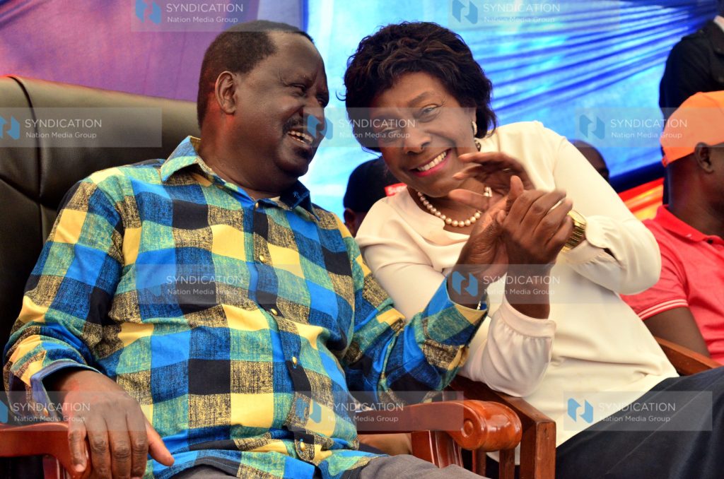 Kitui County Governor Charity Ngilu with ODM Party Leader Raila Odinga