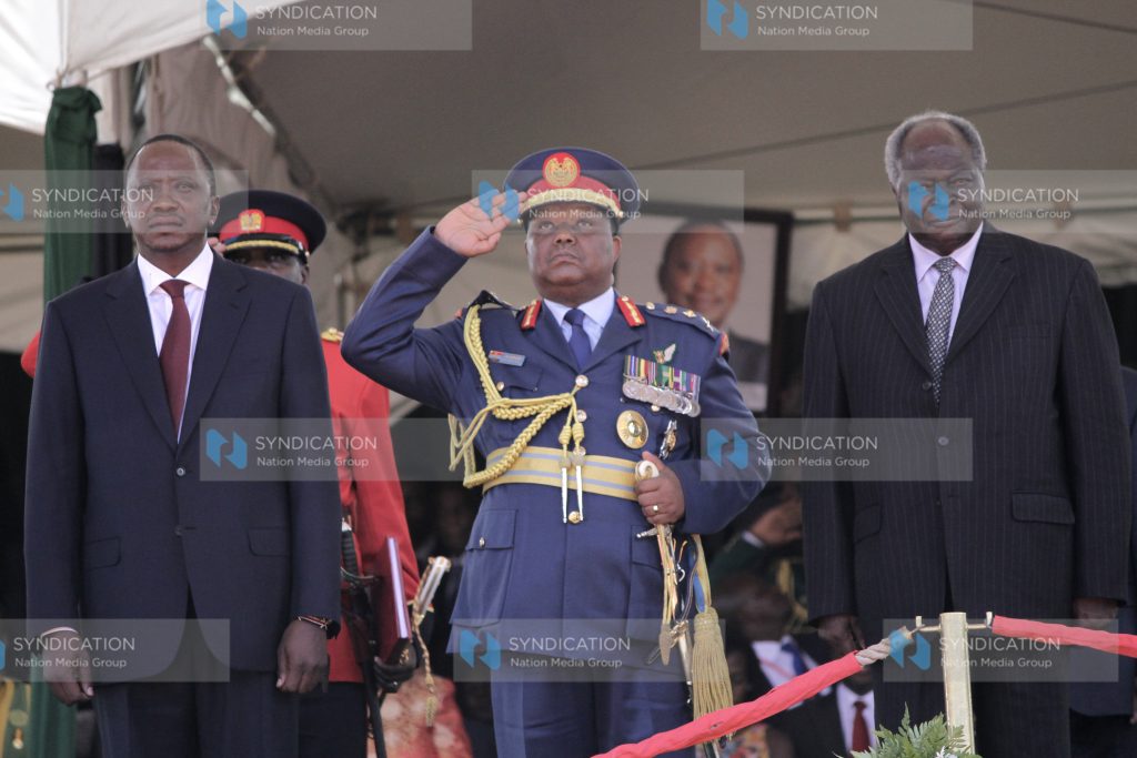 Outgoing President Mwai Kibaki officially handed over office to newly sworn in President Uhuru Kenyatta
