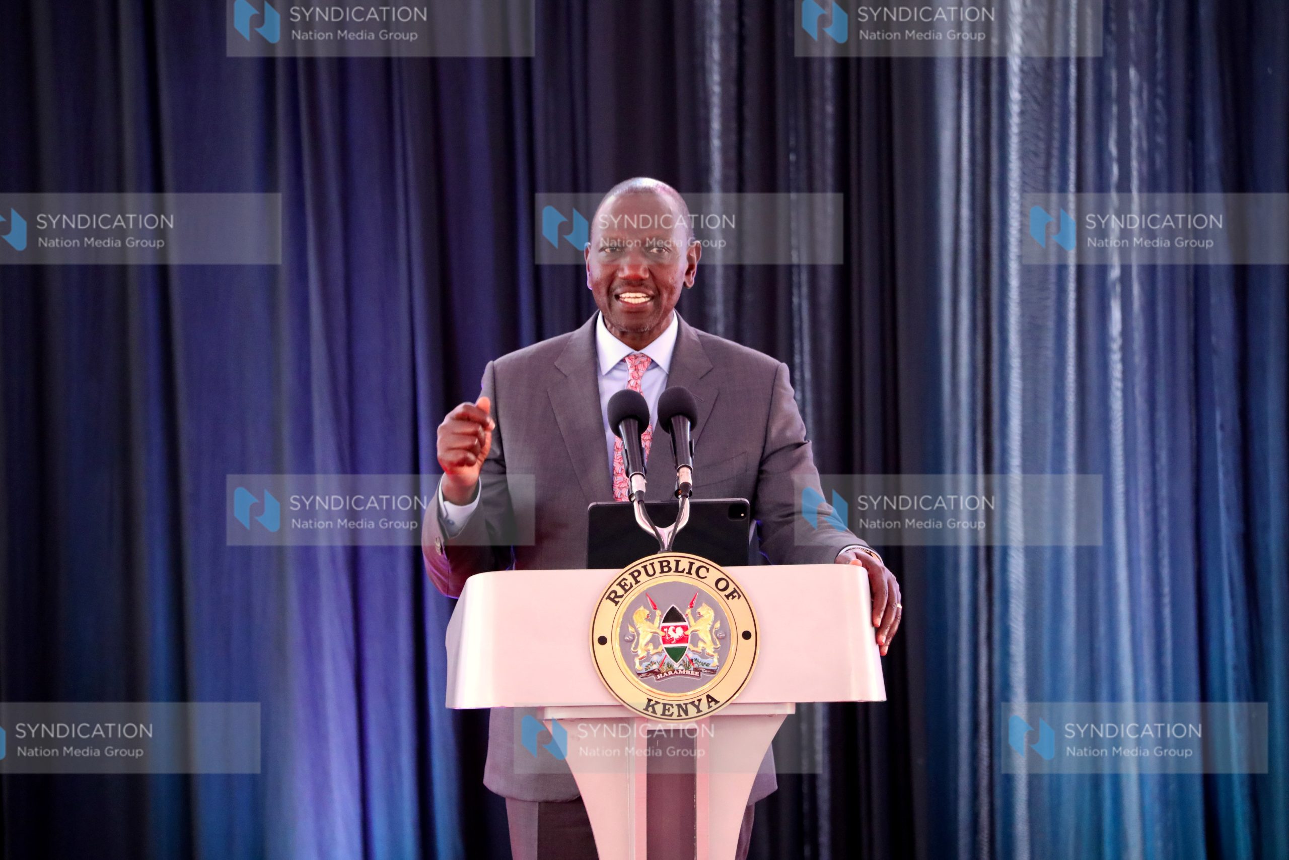 President William Ruto during the launch of Isuzu East Africa 1st ever electro-deposition paint plant in sub-Sahara Africa