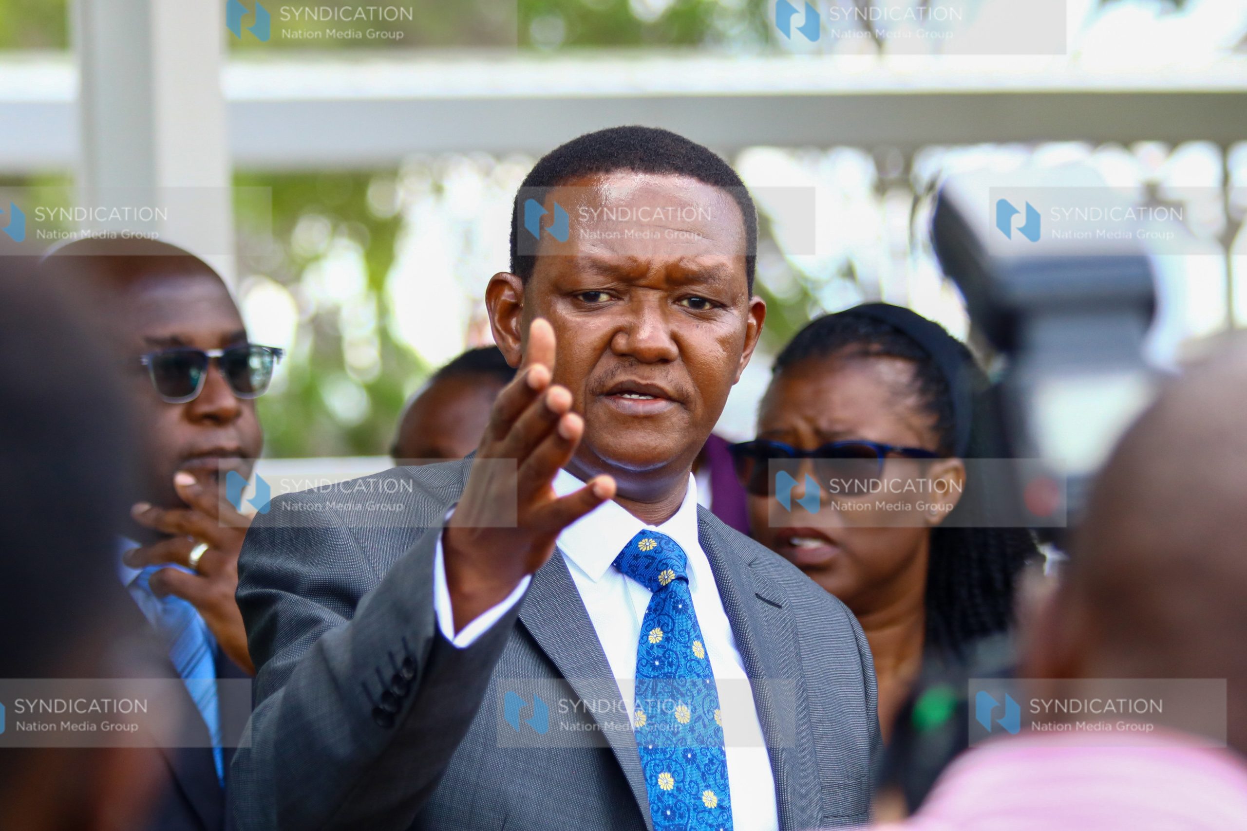 Cabinet Secretary Ministry of Tourism and Wildlife Alfred Mutua accompanied by KRA officials