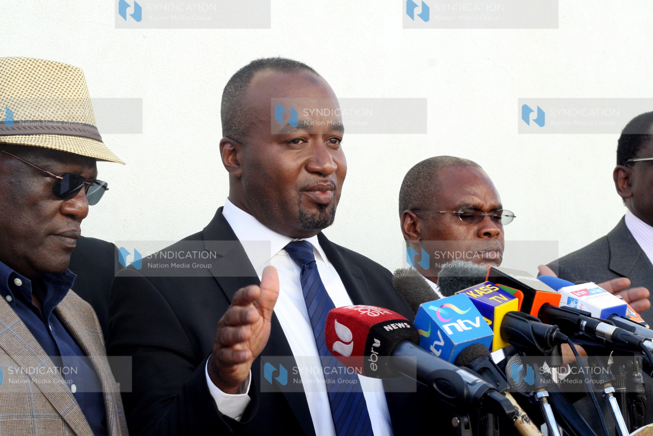 Mombasa Governor Hassan Joho addresses the press at their Capitol Hill offices