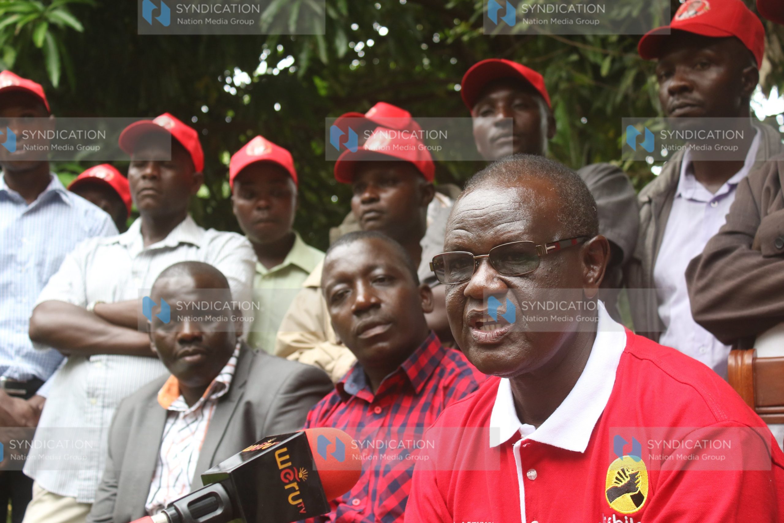 Meru Senator Kiraitu Murungi among other Jubilee party members