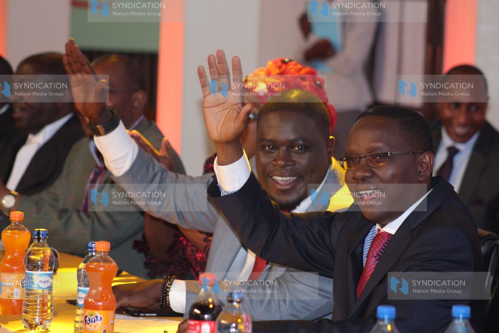 TNA Secretary General Onyango Oloo and TNA Party Chairman Johnson Sakaja