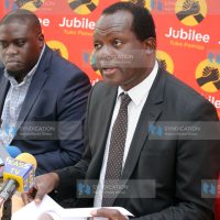 Jubilee Party Secretary General Raphael Tuju with Nominated MP Johnson Sakaja