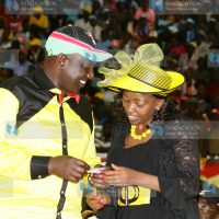 URP Leader William Ruto consulting with wife, Rachel Ruto