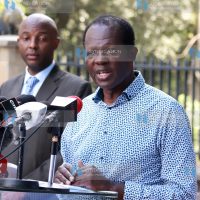 Jubilee Party Secretary General Raphael Tuju with Senate majority whip Irungu Kang’ata