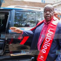 Former interior CS Fred Matiang'i at Jubilee headquarters
