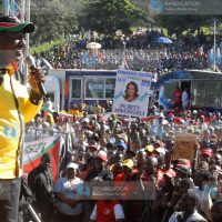 Jubilee Coalition deputy president aspirant William Ruto addresses supporters
