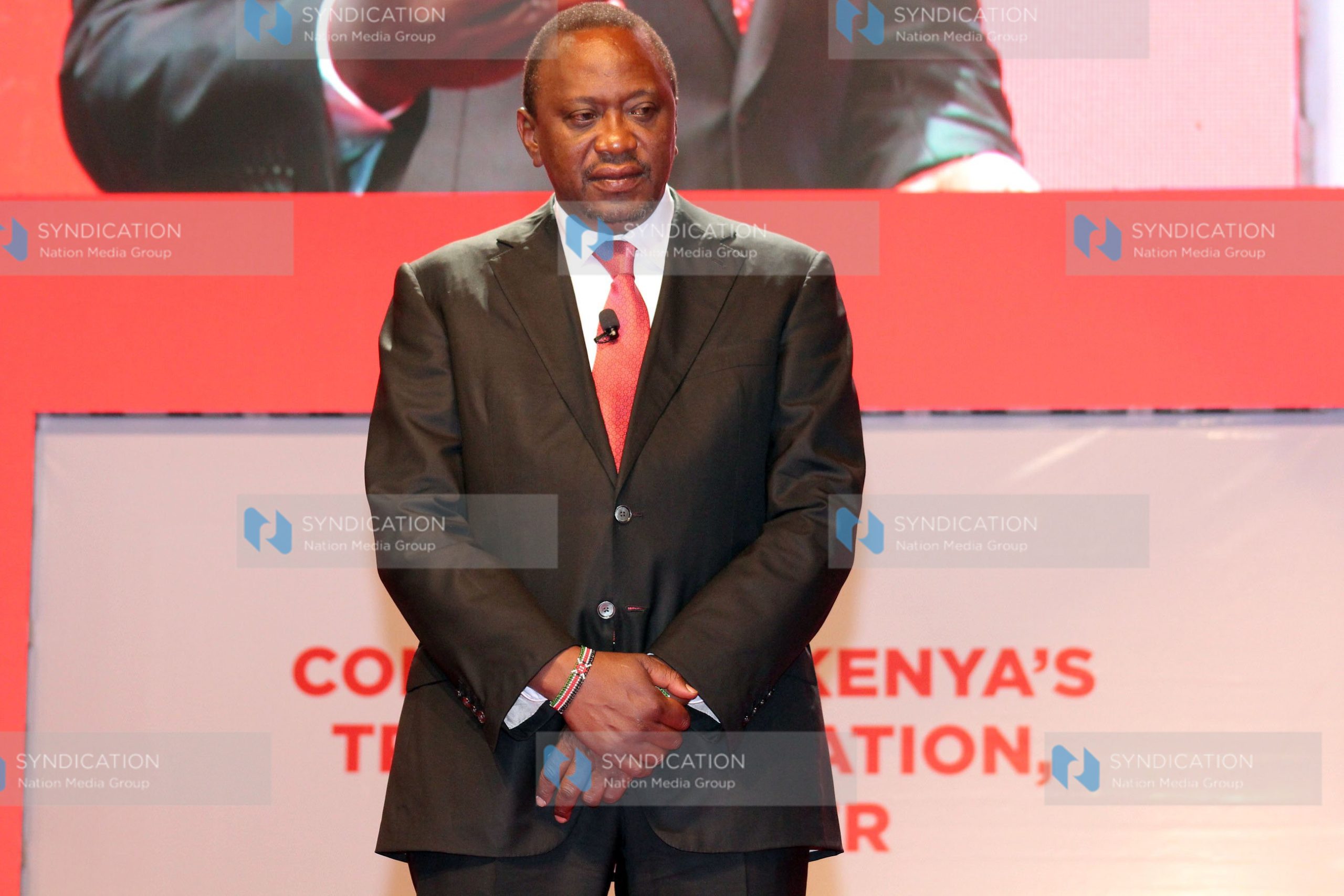 President Uhuru Kenyatta during the launch of Jubilee party Manifesto