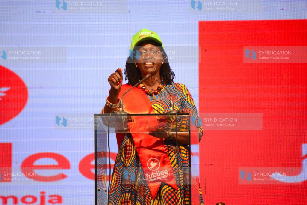 Narc Kenya Leader Martha Karua making her address during Jubilee Party National Delegates Conference
