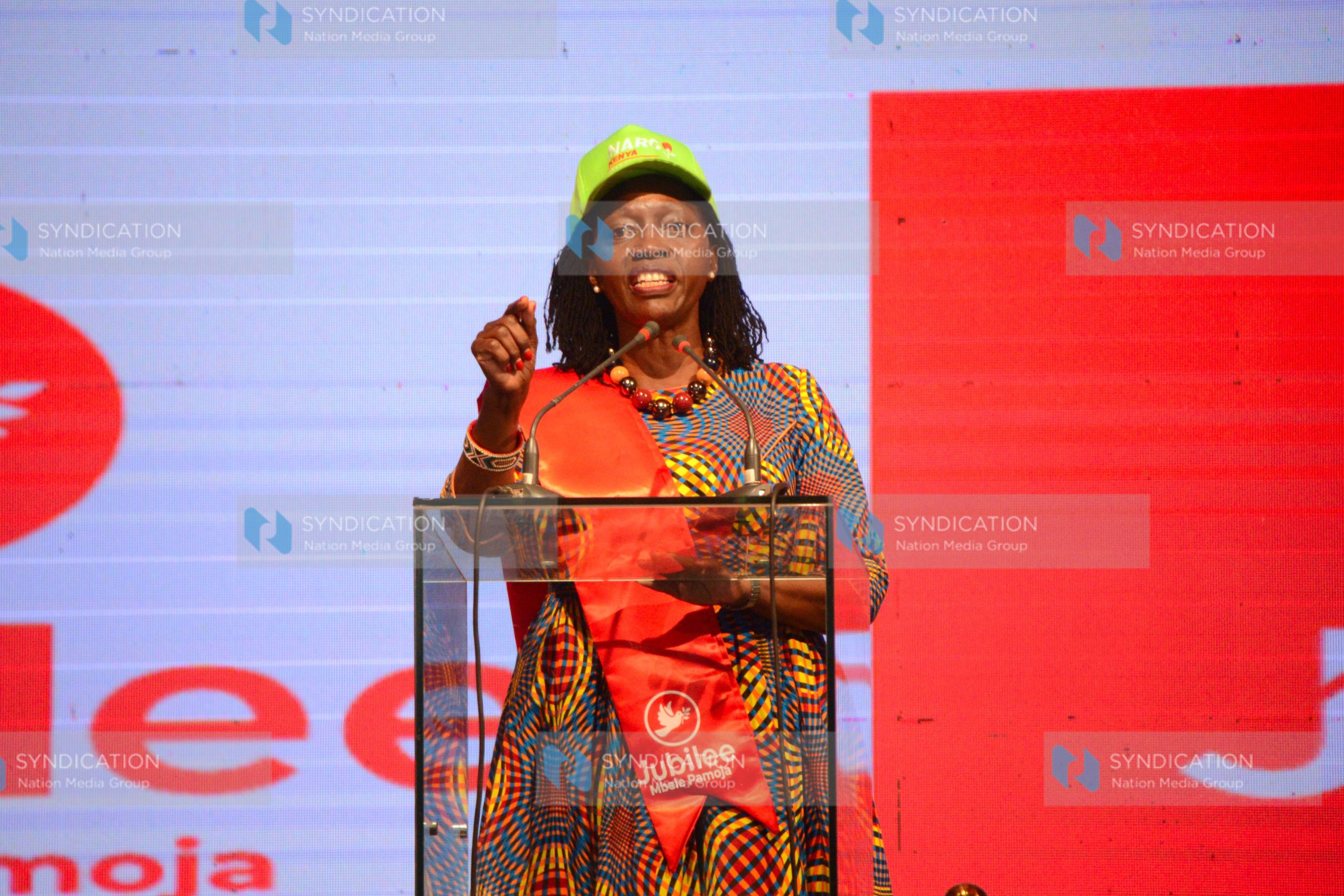 Narc Kenya Leader Martha Karua making her address during Jubilee Party National Delegates Conference