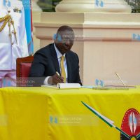 President Dr William Ruto during the swearing in of judges