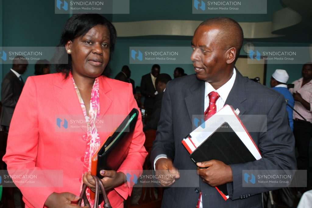 Minister for Transport Amos Kimunya with PS Labour