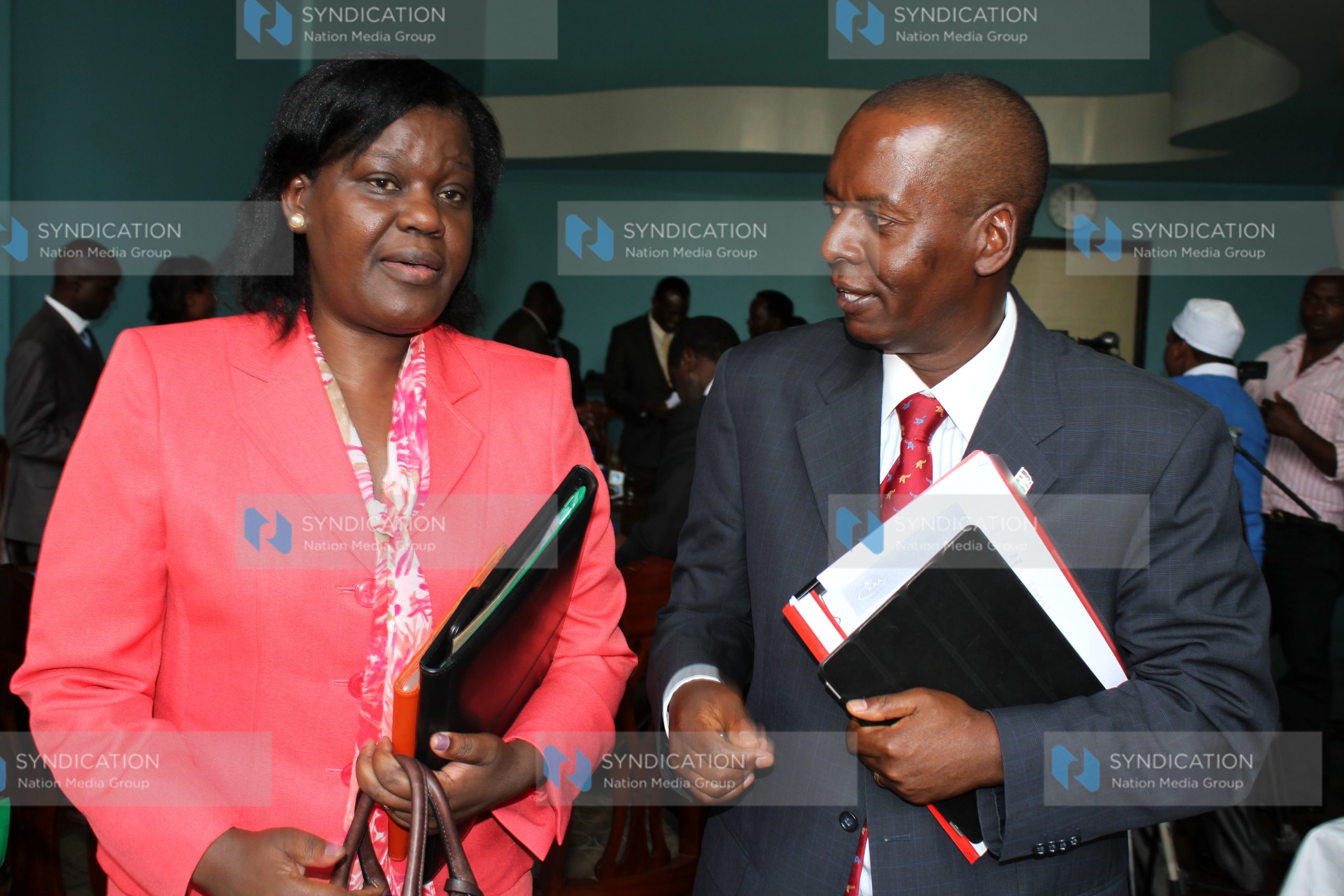 Minister for Transport Amos Kimunya with PS Labour