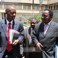 Minister for Transport Amos Kimunya with Secretary General Nicholas Baraza