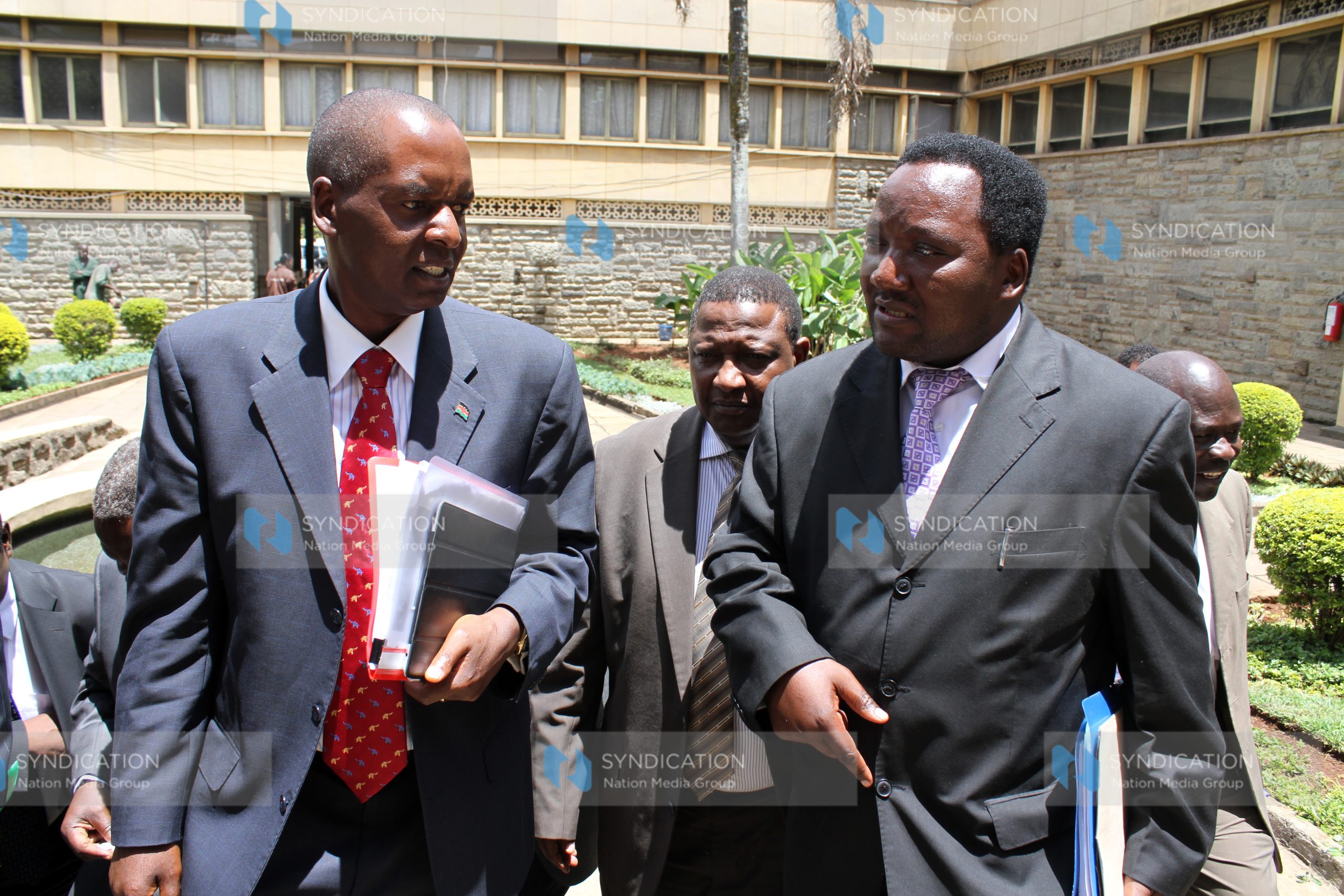 Minister for Transport Amos Kimunya with Secretary General Nicholas Baraza