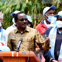 Kalonzo Musyoka addressing journalists
