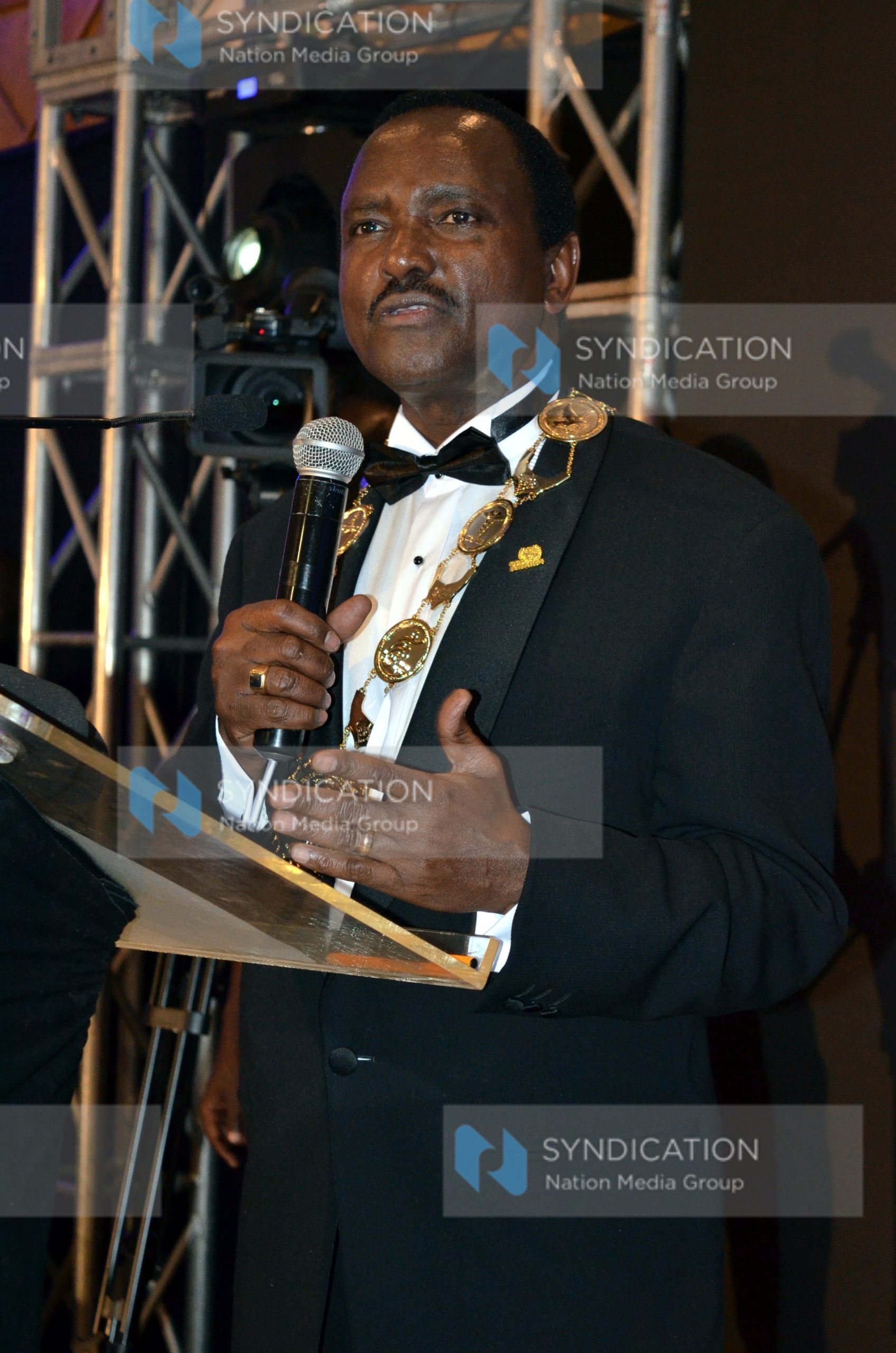Former Vice President Kalonzo Musyoka addressing guests