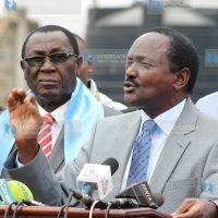 Leader Kalonzo Musyoka addressing the press