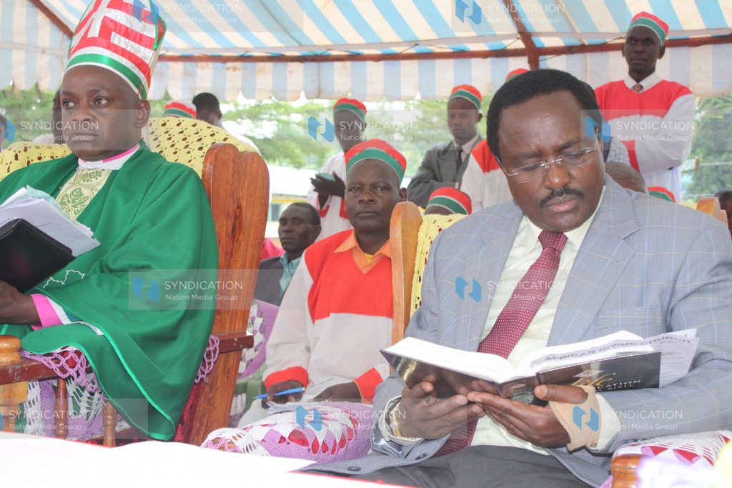 Vice president Kalonzo Musyoka goes through the bible