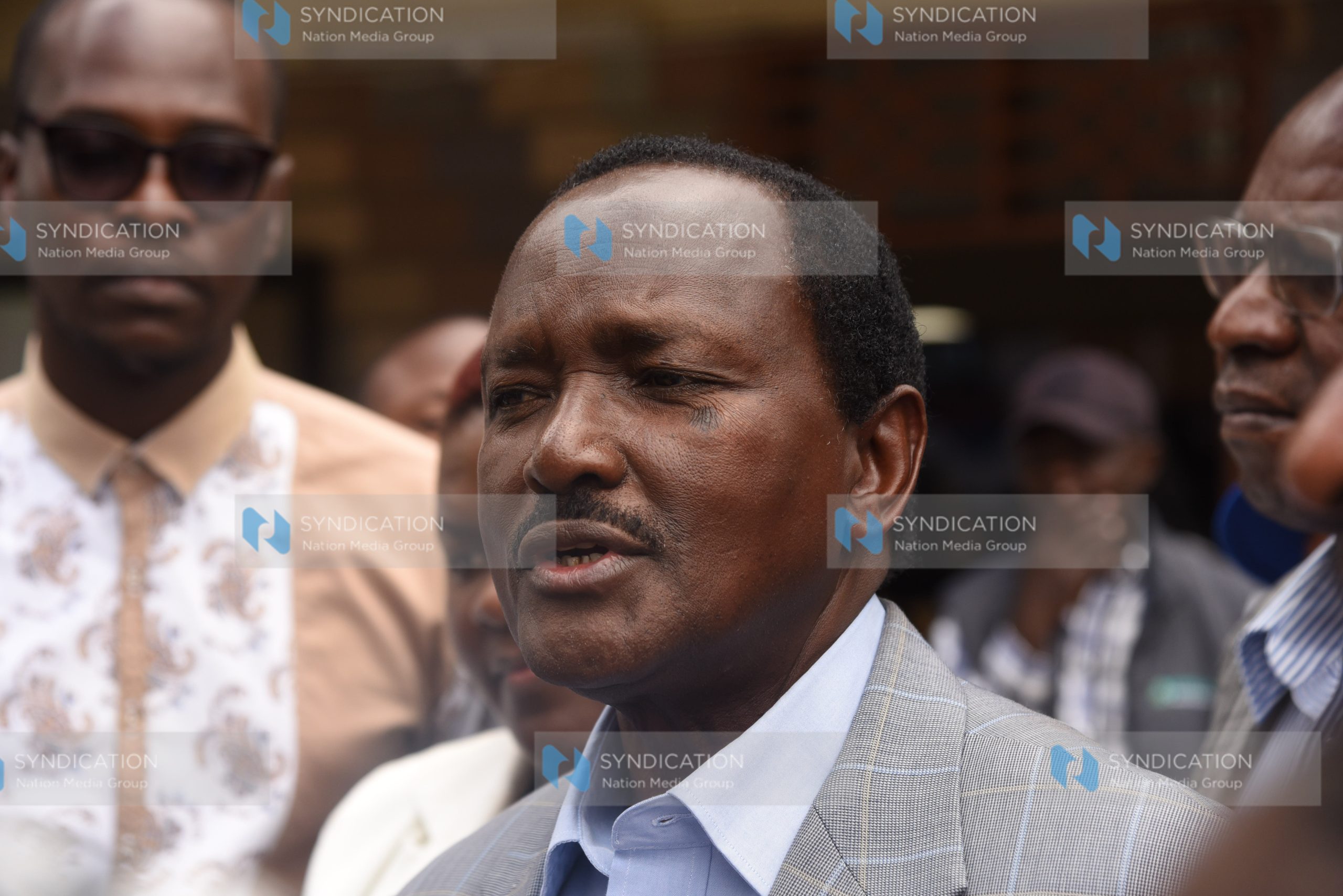 Kalonzo Musyoka addressing journalists