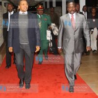Vice President Kalonzo Musyoka receives President Jakaya Kikwete