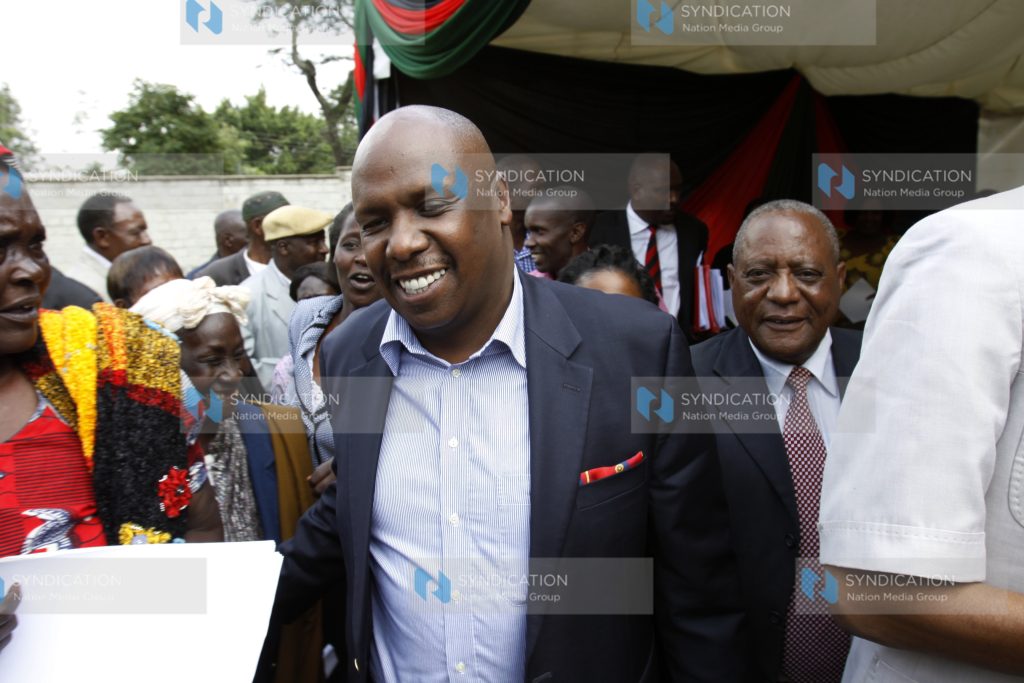 Baringo County Senator Gideon Moi leaves the KANU headquarters