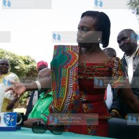 NARC Kenya Leader Martha Karua after addressing journalists