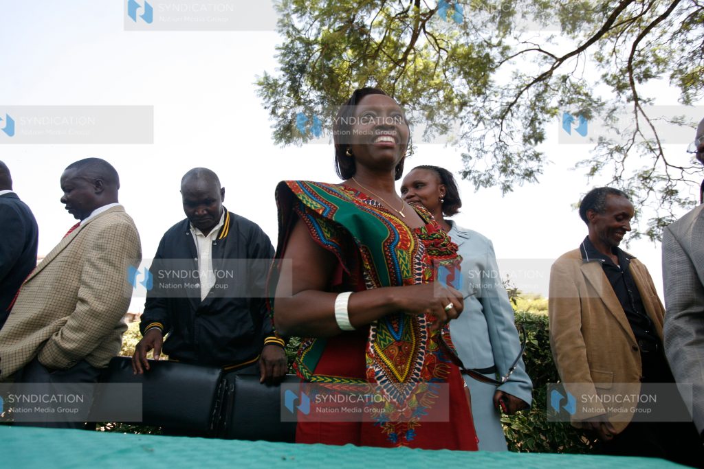 NARC Kenya Leader Martha Karua after addressing journalists