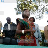 NARC Kenya Leader Martha Karua after addressing journalists