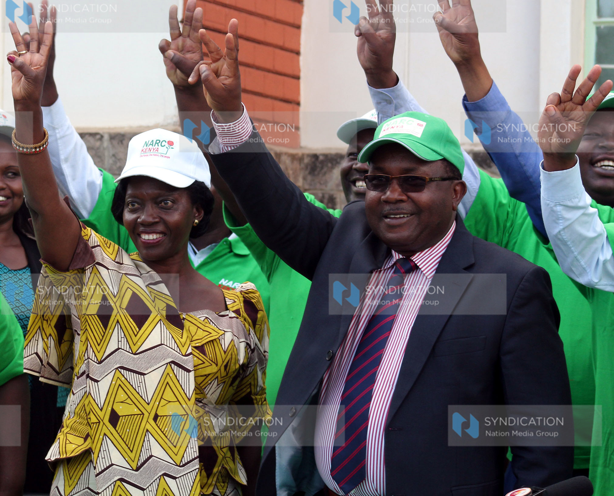 Tharaka-Nithi Governor Samuel Ragwa (right) to NARC Kenya party