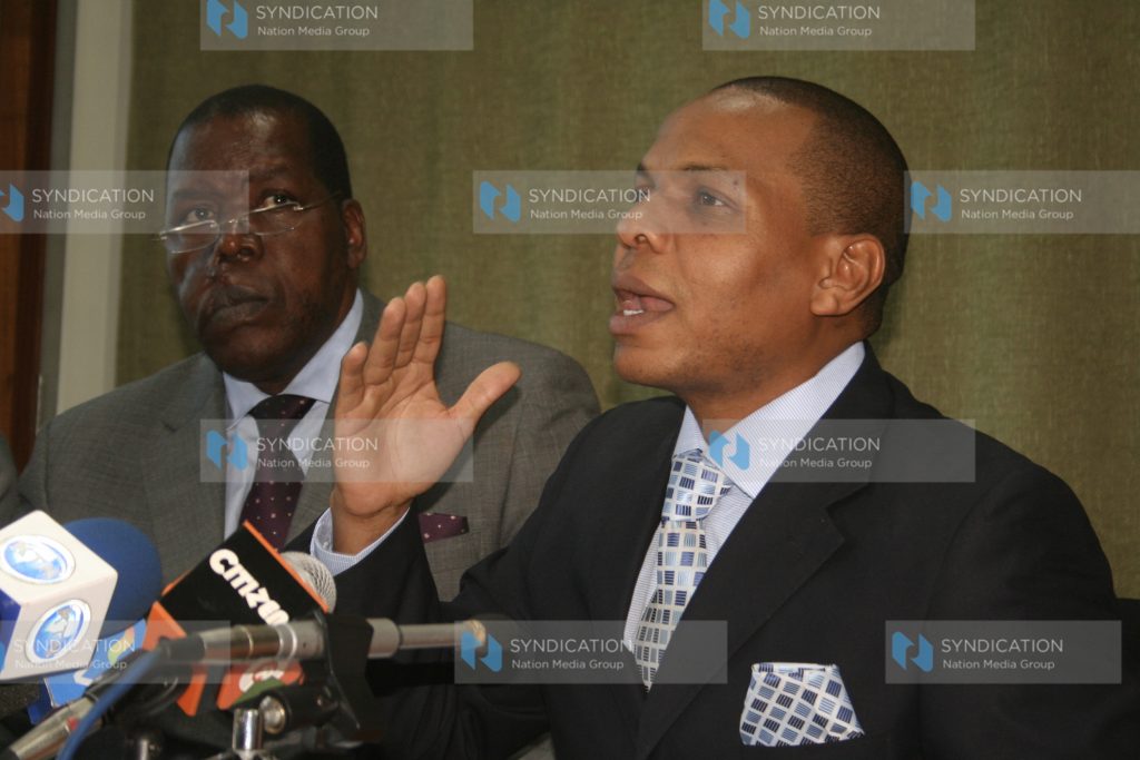 Danson Mungatana briefs the press