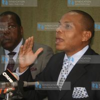 Danson Mungatana briefs the press