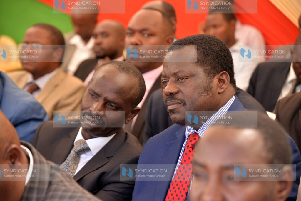 KNUT chairman Mudzo Nzili (right) and secretary general Wilson Sossion