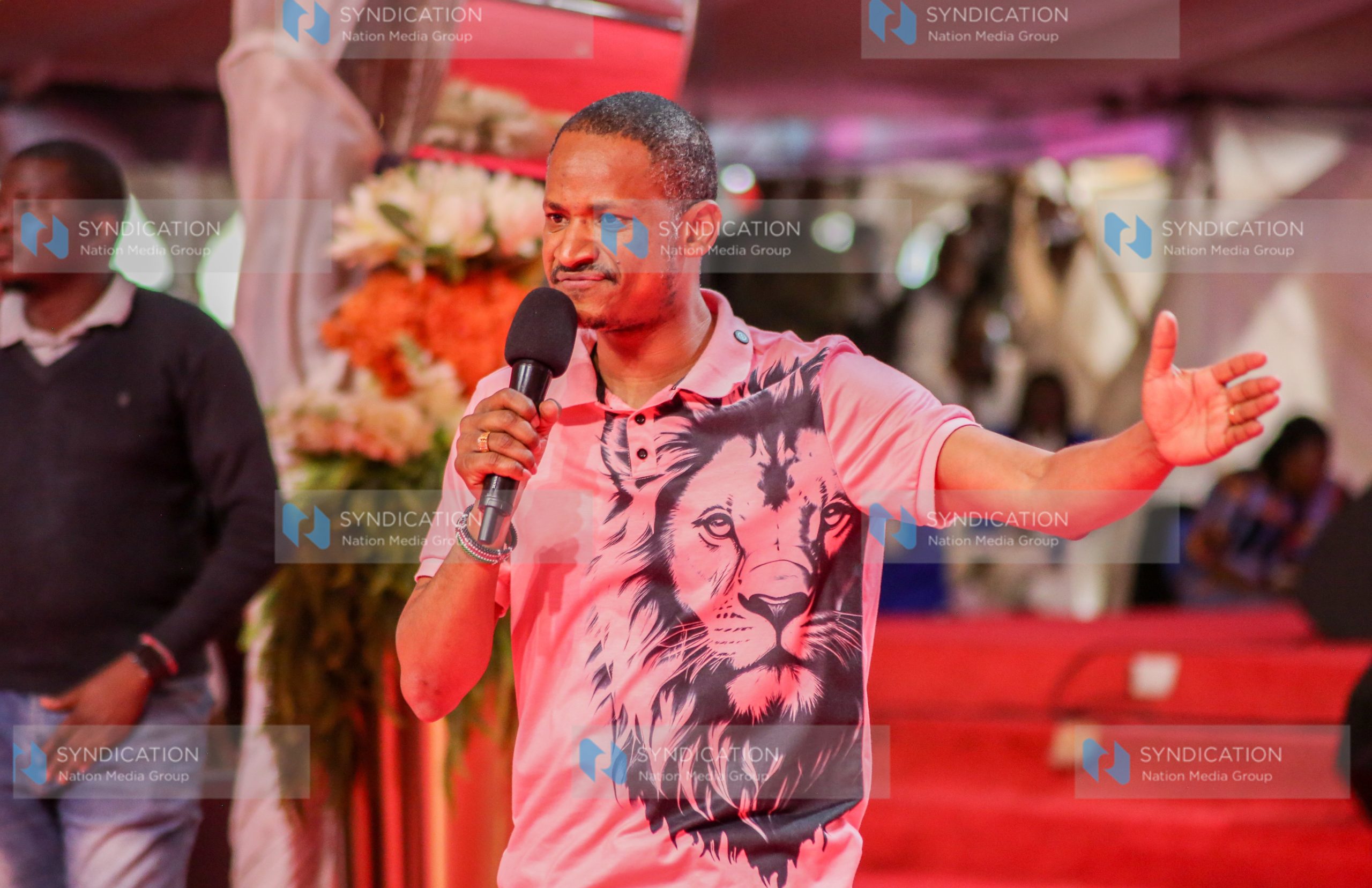 Babu Owino speaks during a Church service