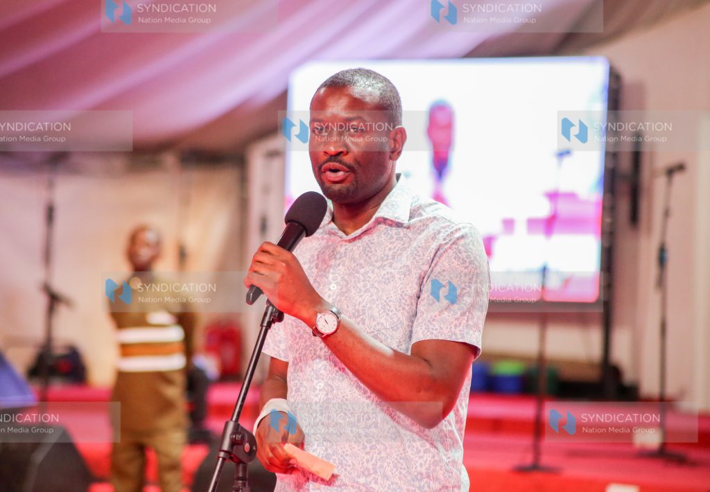 Senator Edwin Sifuna speaks during a Church service