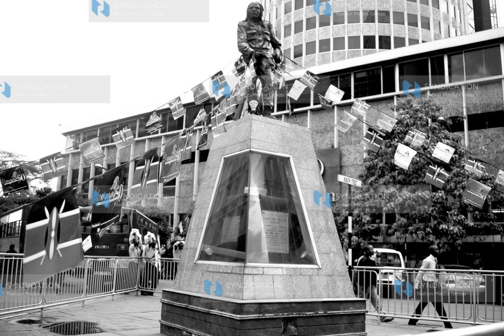 The Dedan Kimathi statue on Kimathi Street