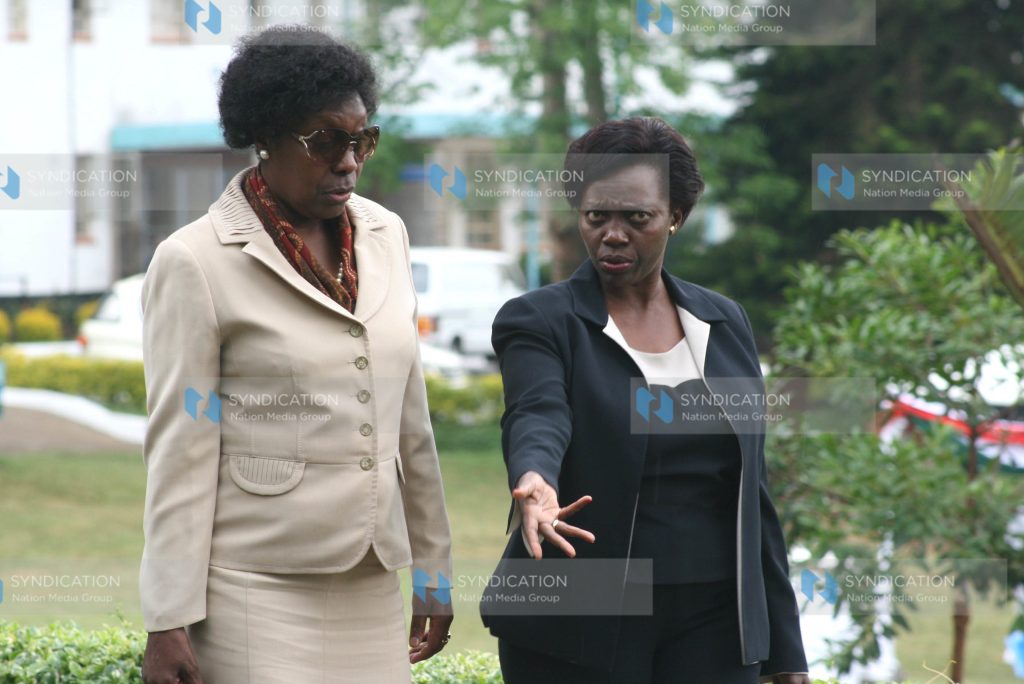 Charity Ngilu (left) and Gichugu MP Martha Karua