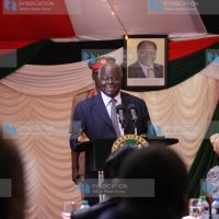 President Mwai Kibaki addresses guests