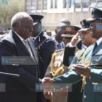 President Mwai Kibaki during a joint prayer and thanksgiving service